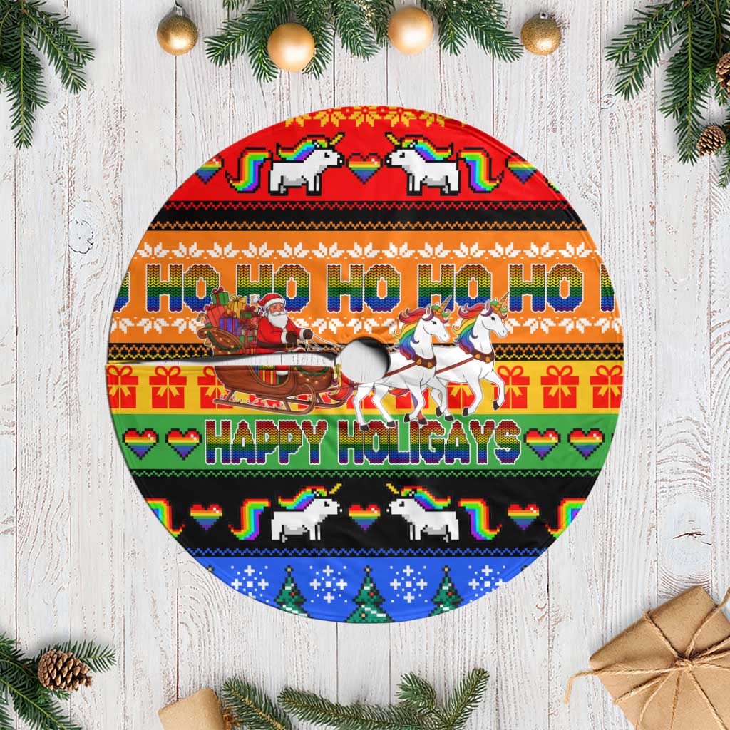 Happy Holigays Christmas Tree Skirt Xmas Holiday Patterns - Wonder Print Shop