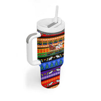 Happy Holigays Christmas Tumbler With Handle Xmas Holiday Patterns - Wonder Print Shop
