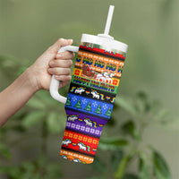 Happy Holigays Christmas Tumbler With Handle Xmas Holiday Patterns - Wonder Print Shop