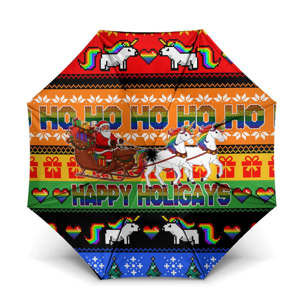 Happy Holigays Christmas Umbrella Xmas Holiday Patterns - Wonder Print Shop