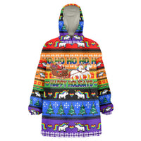 Happy Holigays Christmas Wearable Blanket Hoodie Xmas Holiday Patterns - Wonder Print Shop