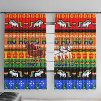 Happy Holigays Christmas Window Curtain Xmas Holiday Patterns - Wonder Print Shop