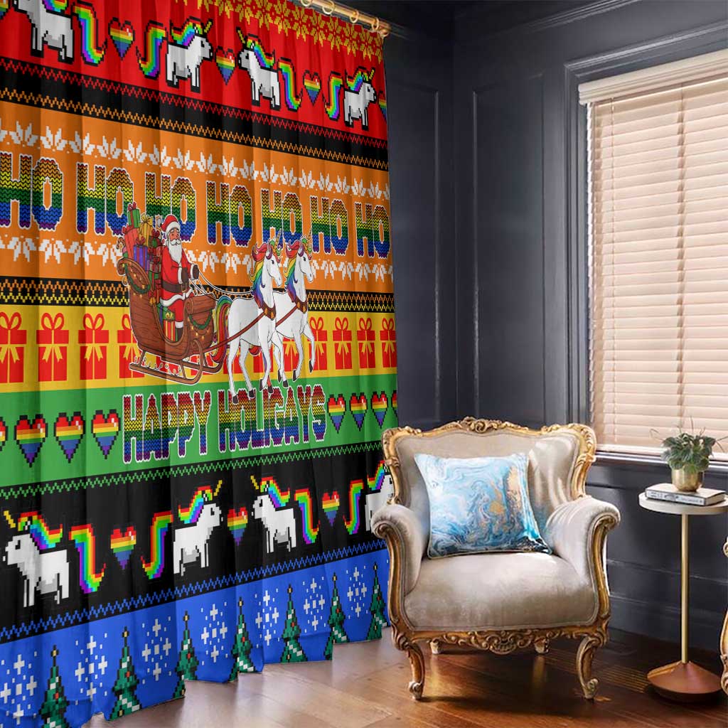 Happy Holigays Christmas Window Curtain Xmas Holiday Patterns - Wonder Print Shop