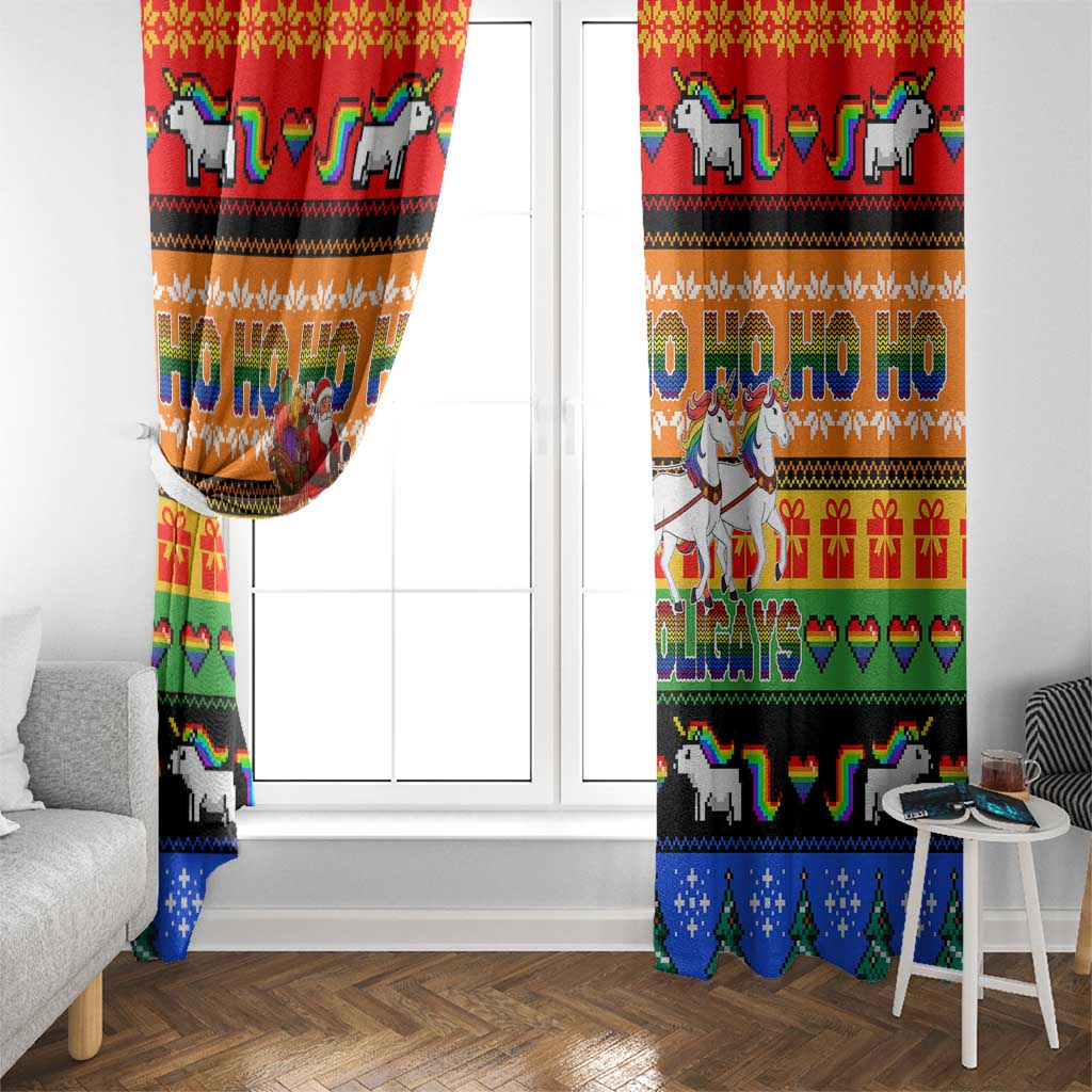Happy Holigays Christmas Window Curtain Xmas Holiday Patterns - Wonder Print Shop