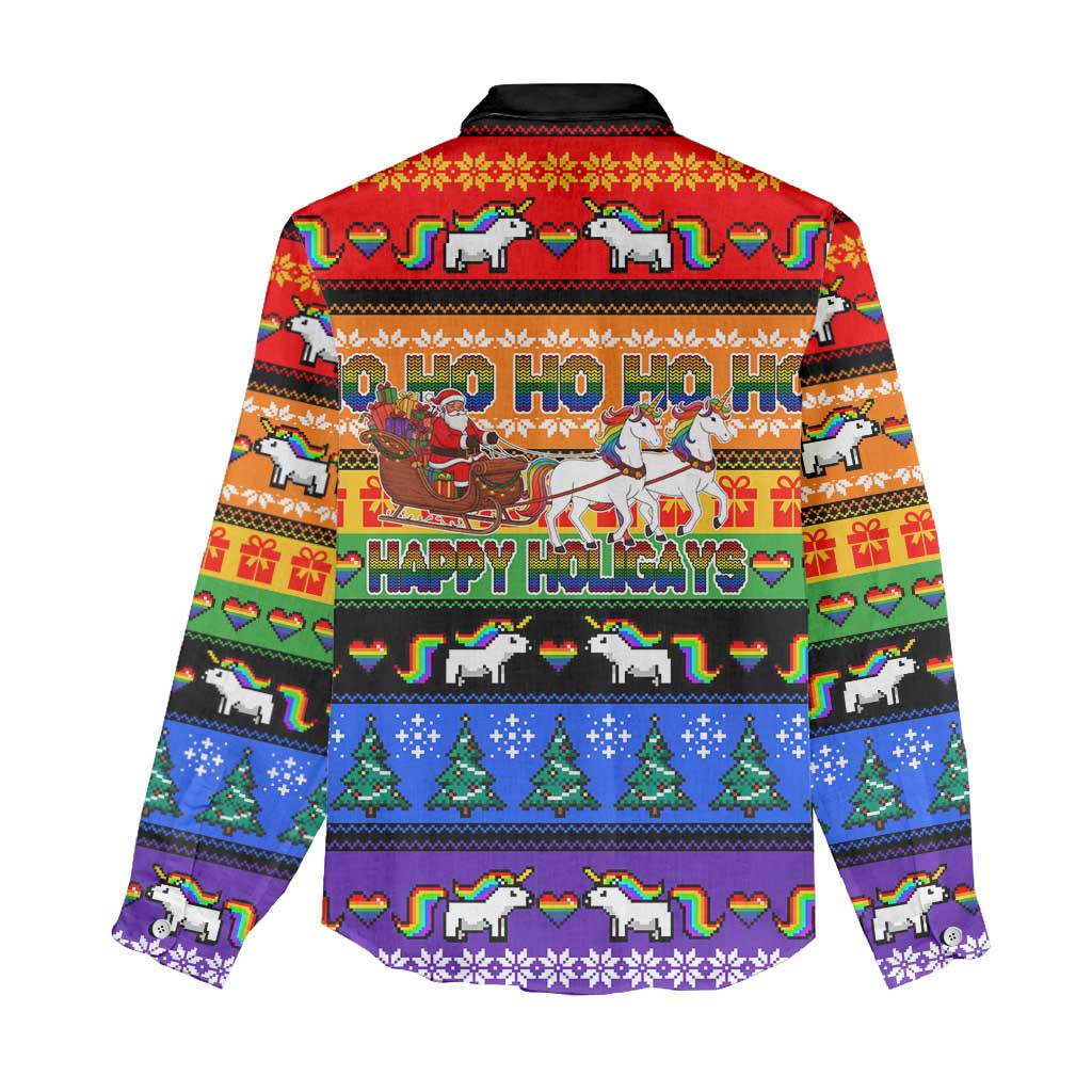 Happy Holigays Christmas Women Casual Shirt Xmas Holiday Patterns - Wonder Print Shop