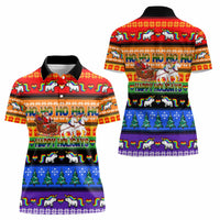 Happy Holigays Christmas Women Polo Shirt Xmas Holiday Patterns - Wonder Print Shop