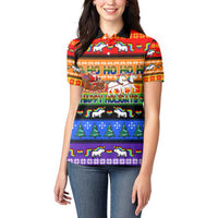 Happy Holigays Christmas Women Polo Shirt Xmas Holiday Patterns - Wonder Print Shop