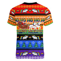 Happy Holigays Christmas Women V-Neck T-Shirt Xmas Holiday Patterns - Wonder Print Shop