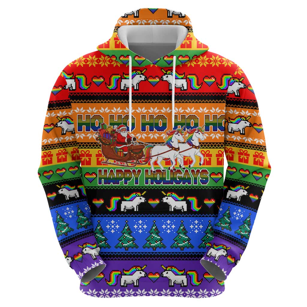 Happy Holigays Christmas Zip Hoodie Xmas Holiday Patterns - Wonder Print Shop