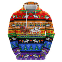 Happy Holigays Christmas Zip Hoodie Xmas Holiday Patterns - Wonder Print Shop