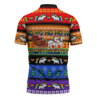 Happy Holigays Christmas Zipper Polo Shirt Xmas Holiday Patterns - Wonder Print Shop