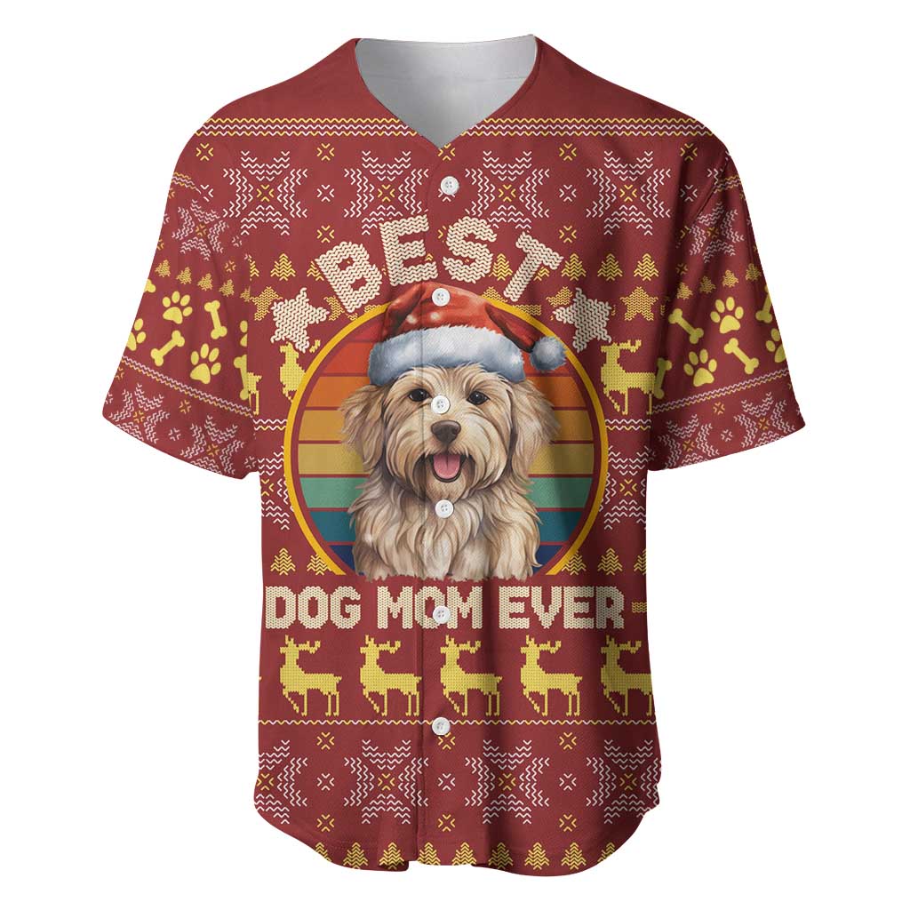 Havanese Best Dog Mom Christmas Baseball Jersey Xmas Holiday Patterns - Wonder Print Shop