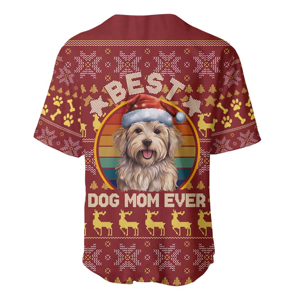 Havanese Best Dog Mom Christmas Baseball Jersey Xmas Holiday Patterns - Wonder Print Shop
