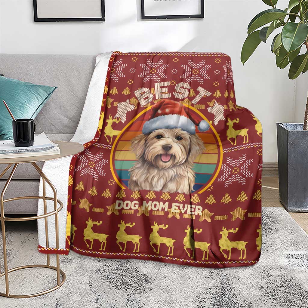 Havanese Best Dog Mom Christmas Blanket Xmas Holiday Patterns - Wonder Print Shop
