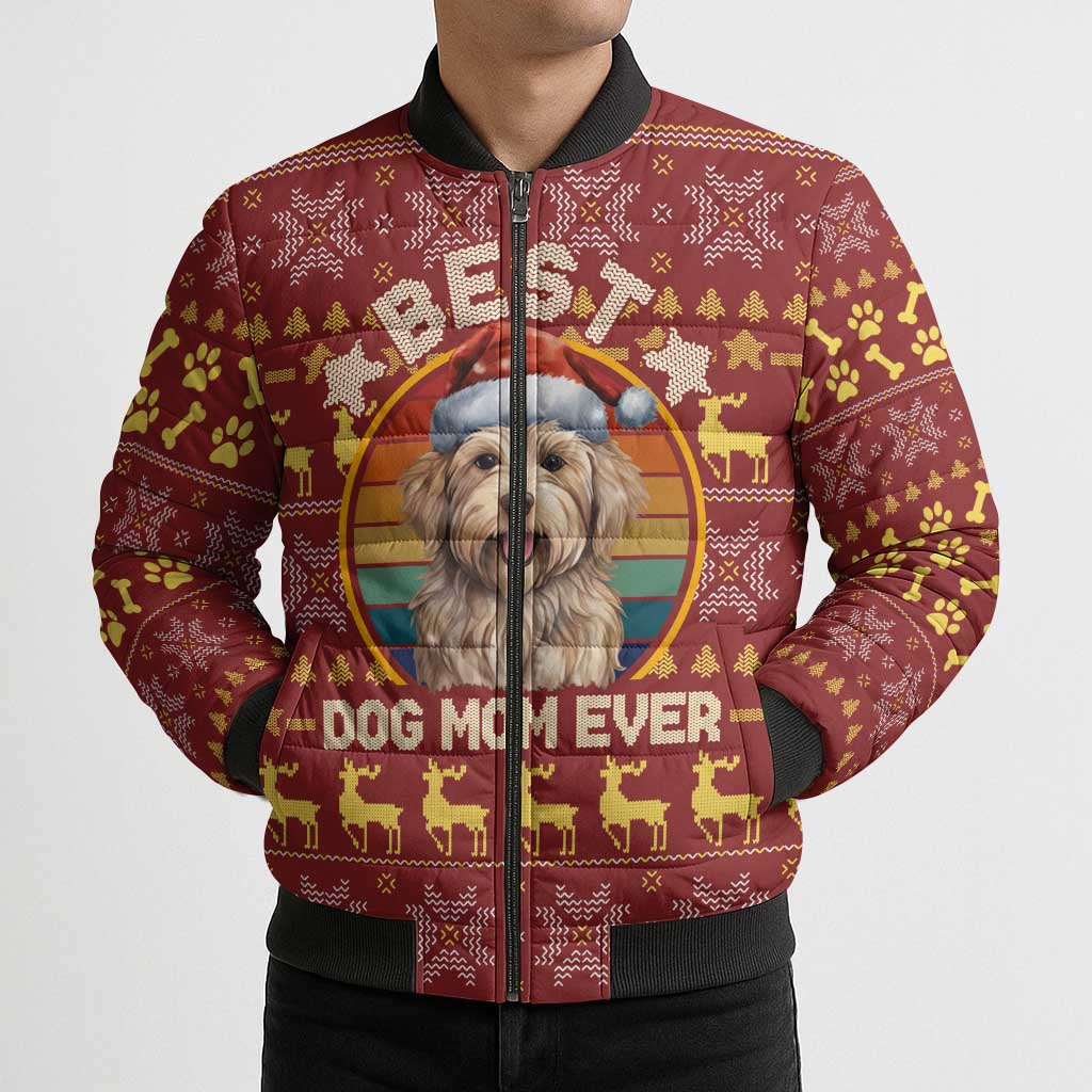 Havanese Best Dog Mom Christmas Bomber Puffer Jacket Xmas Holiday Patterns - Wonder Print Shop