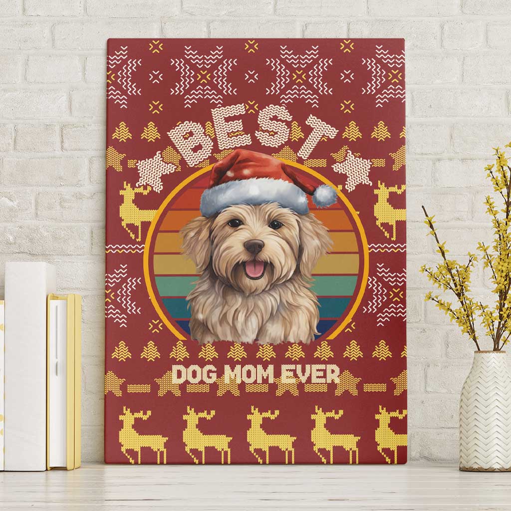 Havanese Best Dog Mom Christmas Canvas Wall Art Xmas Holiday Patterns - Wonder Print Shop