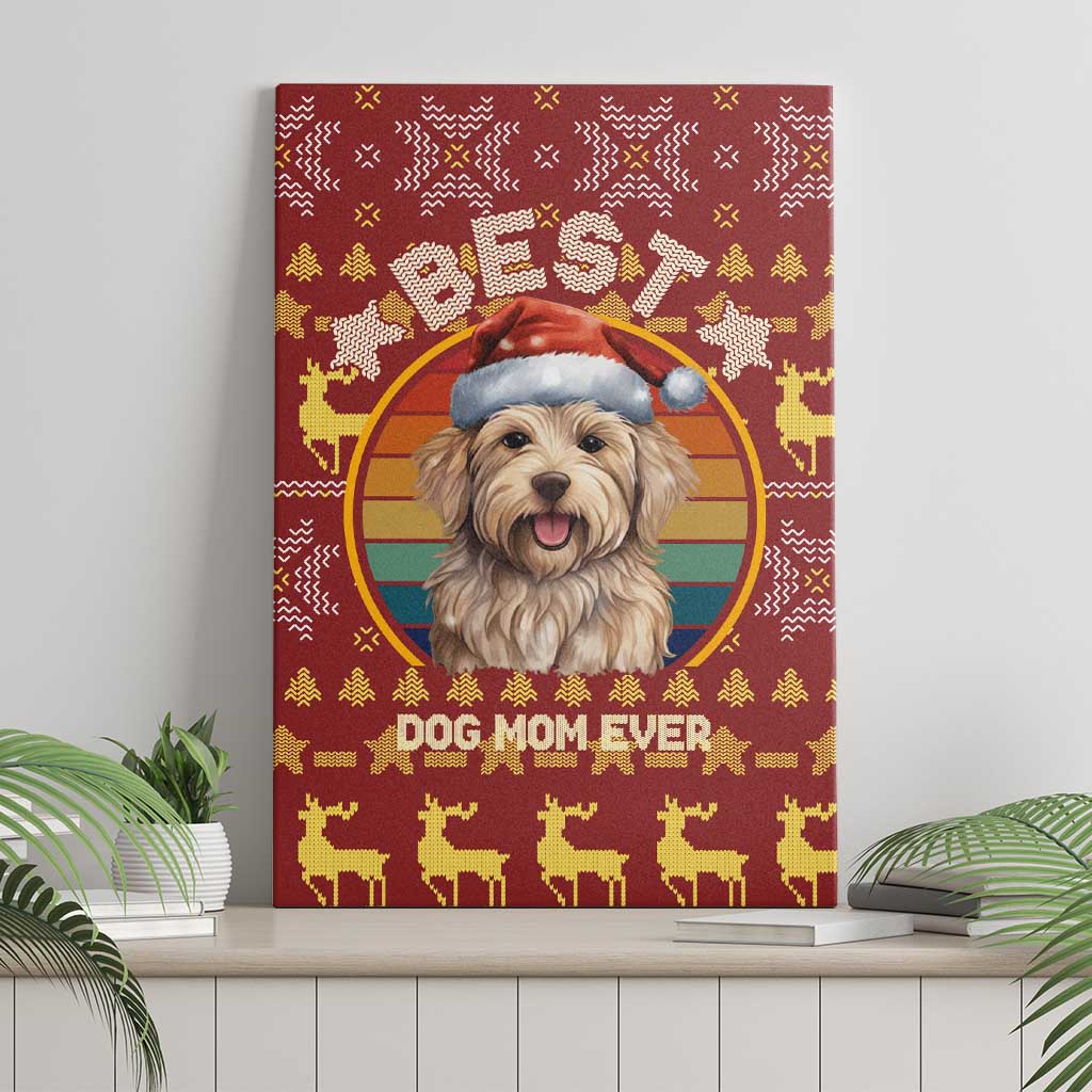 Havanese Best Dog Mom Christmas Canvas Wall Art Xmas Holiday Patterns - Wonder Print Shop