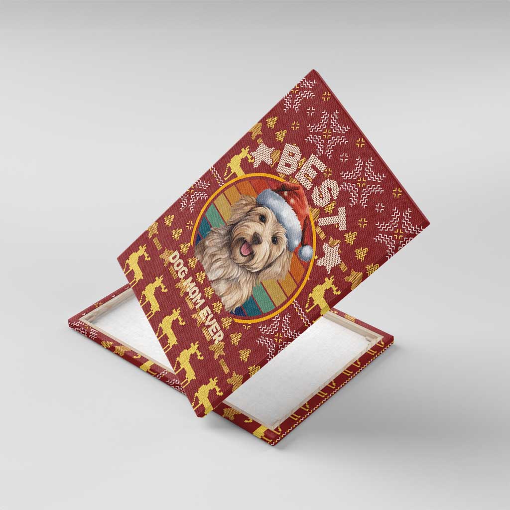 Havanese Best Dog Mom Christmas Canvas Wall Art Xmas Holiday Patterns - Wonder Print Shop