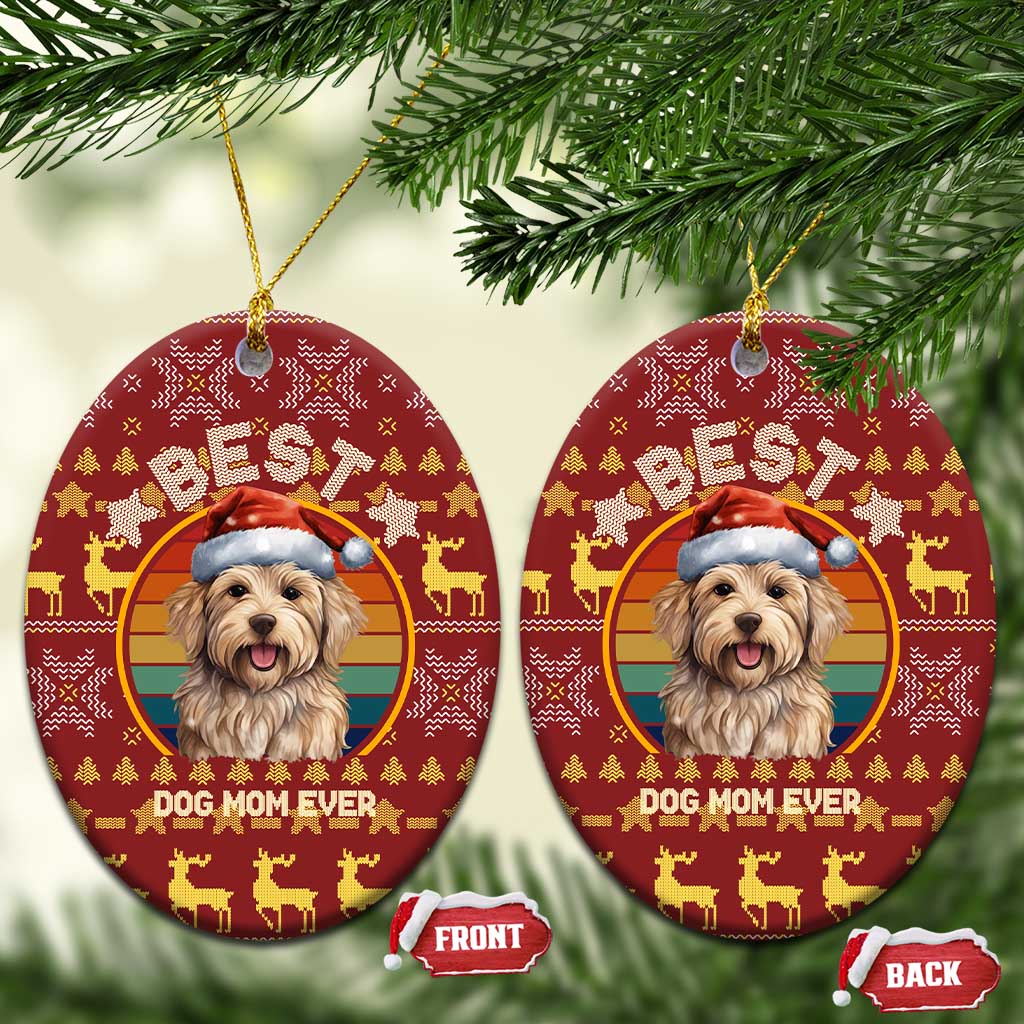 Havanese Best Dog Mom Christmas Ceramic Ornament Xmas Holiday Patterns - Wonder Print Shop