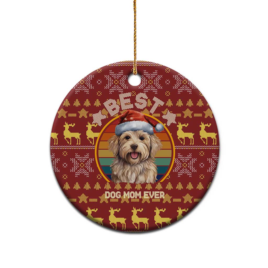Havanese Best Dog Mom Christmas Ceramic Ornament Xmas Holiday Patterns - Wonder Print Shop