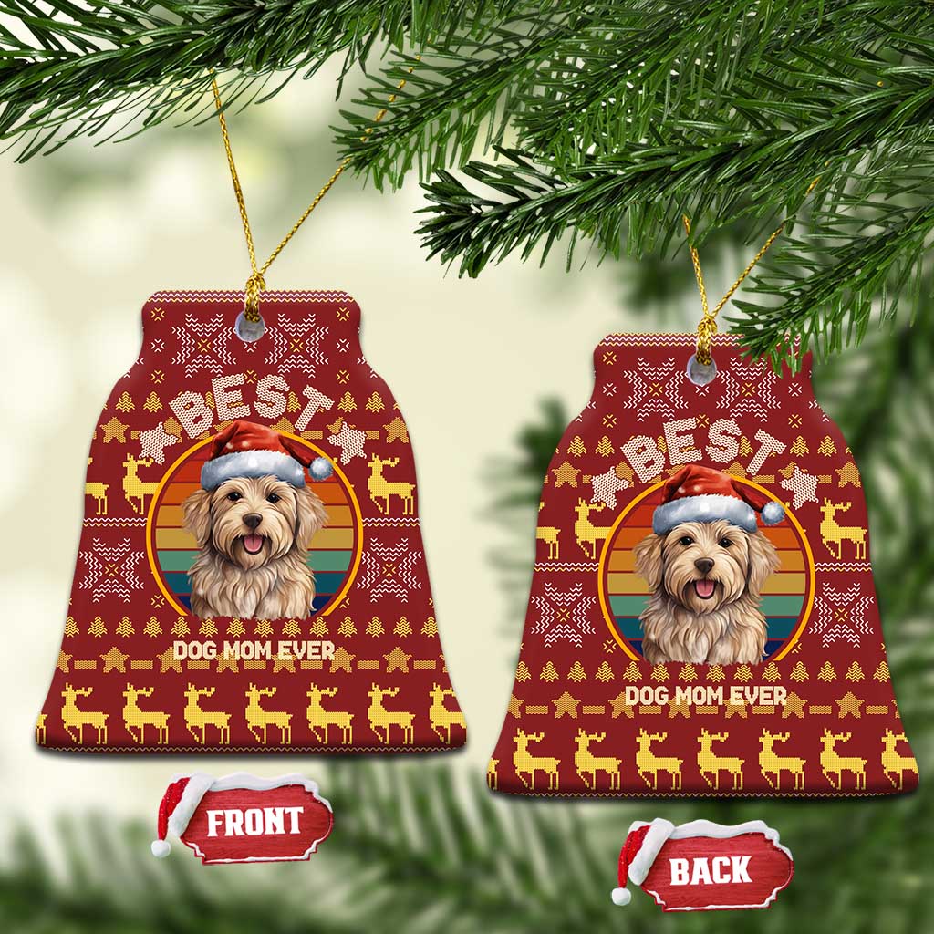 Havanese Best Dog Mom Christmas Ceramic Ornament Xmas Holiday Patterns - Wonder Print Shop