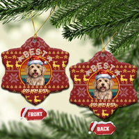 Havanese Best Dog Mom Christmas Ceramic Ornament Xmas Holiday Patterns - Wonder Print Shop