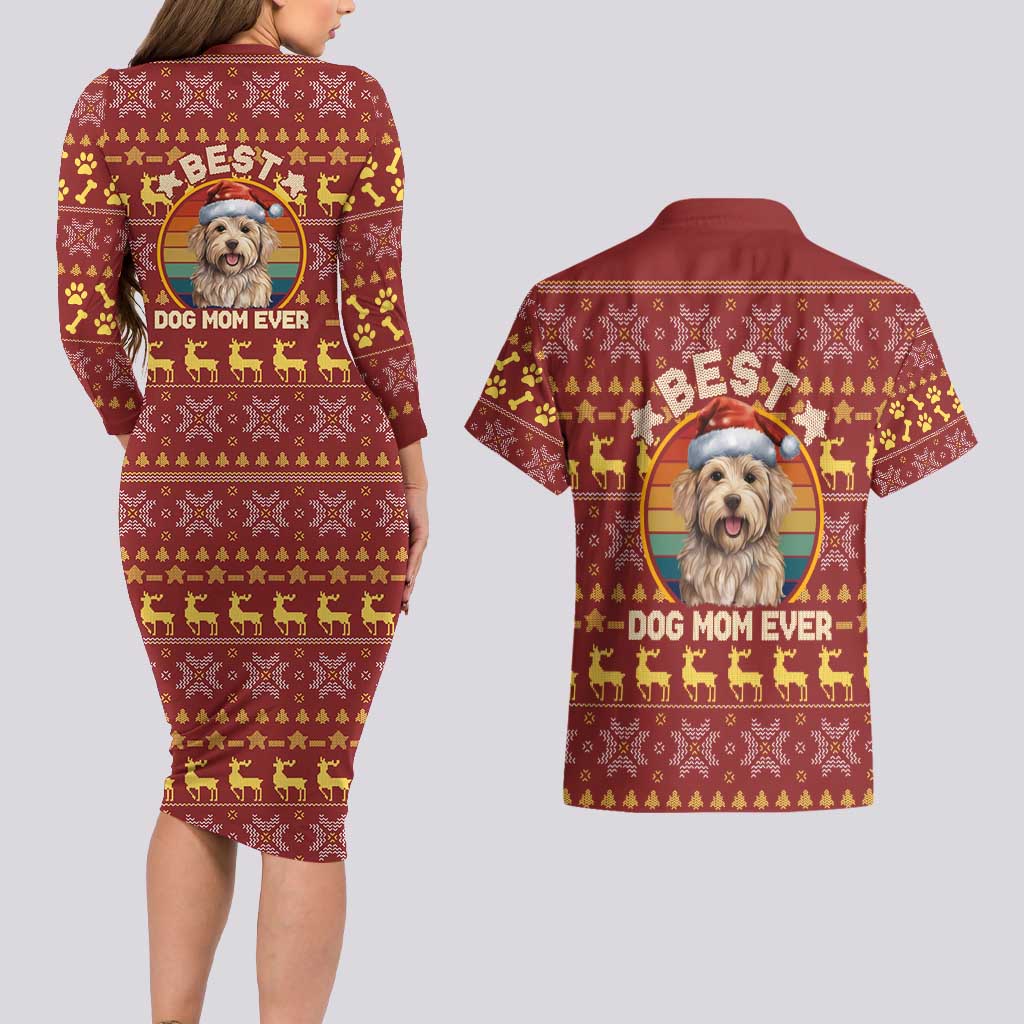 Havanese Best Dog Mom Christmas Couples Matching Long Sleeve Bodycon Dress and Hawaiian Shirt Xmas Holiday Patterns - Wonder Print Shop