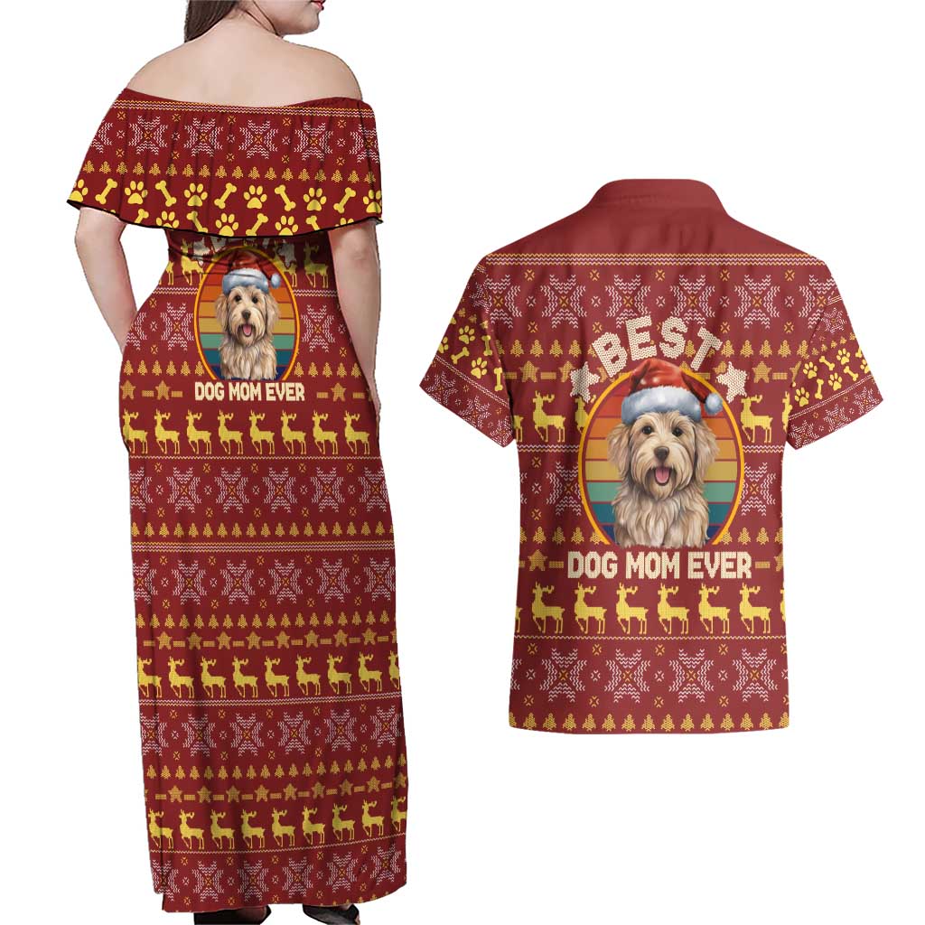 Havanese Best Dog Mom Christmas Couples Matching Off Shoulder Maxi Dress and Hawaiian Shirt Xmas Holiday Patterns - Wonder Print Shop