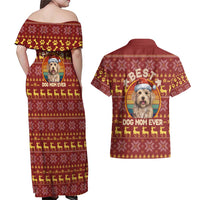 Havanese Best Dog Mom Christmas Couples Matching Off Shoulder Maxi Dress and Hawaiian Shirt Xmas Holiday Patterns - Wonder Print Shop