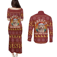 Havanese Best Dog Mom Christmas Couples Matching Puletasi and Long Sleeve Button Shirt Xmas Holiday Patterns - Wonder Print Shop