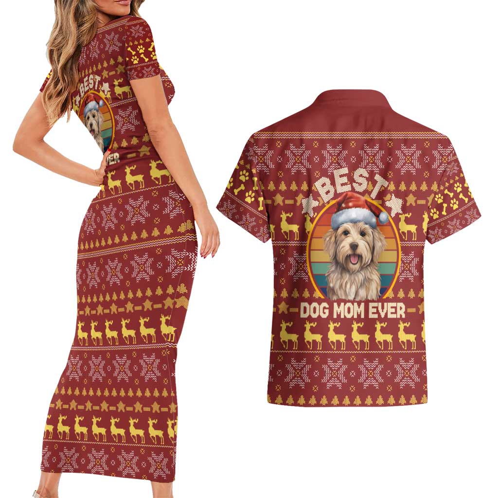 Havanese Best Dog Mom Christmas Couples Matching Short Sleeve Bodycon Dress and Hawaiian Shirt Xmas Holiday Patterns - Wonder Print Shop