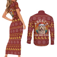 Havanese Best Dog Mom Christmas Couples Matching Short Sleeve Bodycon Dress and Long Sleeve Button Shirt Xmas Holiday Patterns - Wonder Print Shop