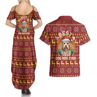 Havanese Best Dog Mom Christmas Couples Matching Summer Maxi Dress and Hawaiian Shirt Xmas Holiday Patterns - Wonder Print Shop
