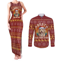 Havanese Best Dog Mom Christmas Couples Matching Tank Maxi Dress and Long Sleeve Button Shirt Xmas Holiday Patterns - Wonder Print Shop