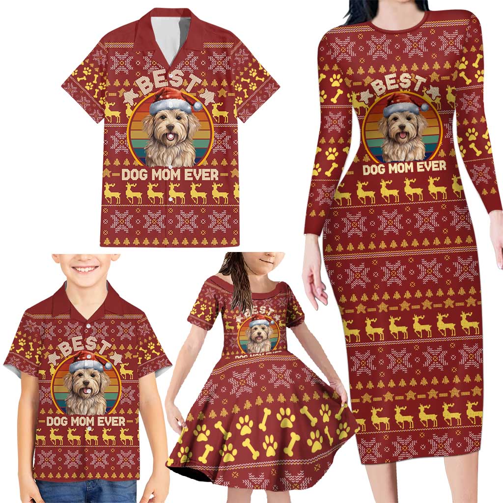 Havanese Best Dog Mom Christmas Family Matching Long Sleeve Bodycon Dress and Hawaiian Shirt Xmas Holiday Patterns - Wonder Print Shop
