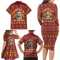 Havanese Best Dog Mom Christmas Family Matching Long Sleeve Bodycon Dress and Hawaiian Shirt Xmas Holiday Patterns - Wonder Print Shop