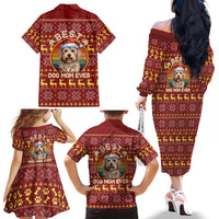 Havanese Best Dog Mom Christmas Family Matching Off The Shoulder Long Sleeve Dress and Hawaiian Shirt Xmas Holiday Patterns - Wonder Print Shop