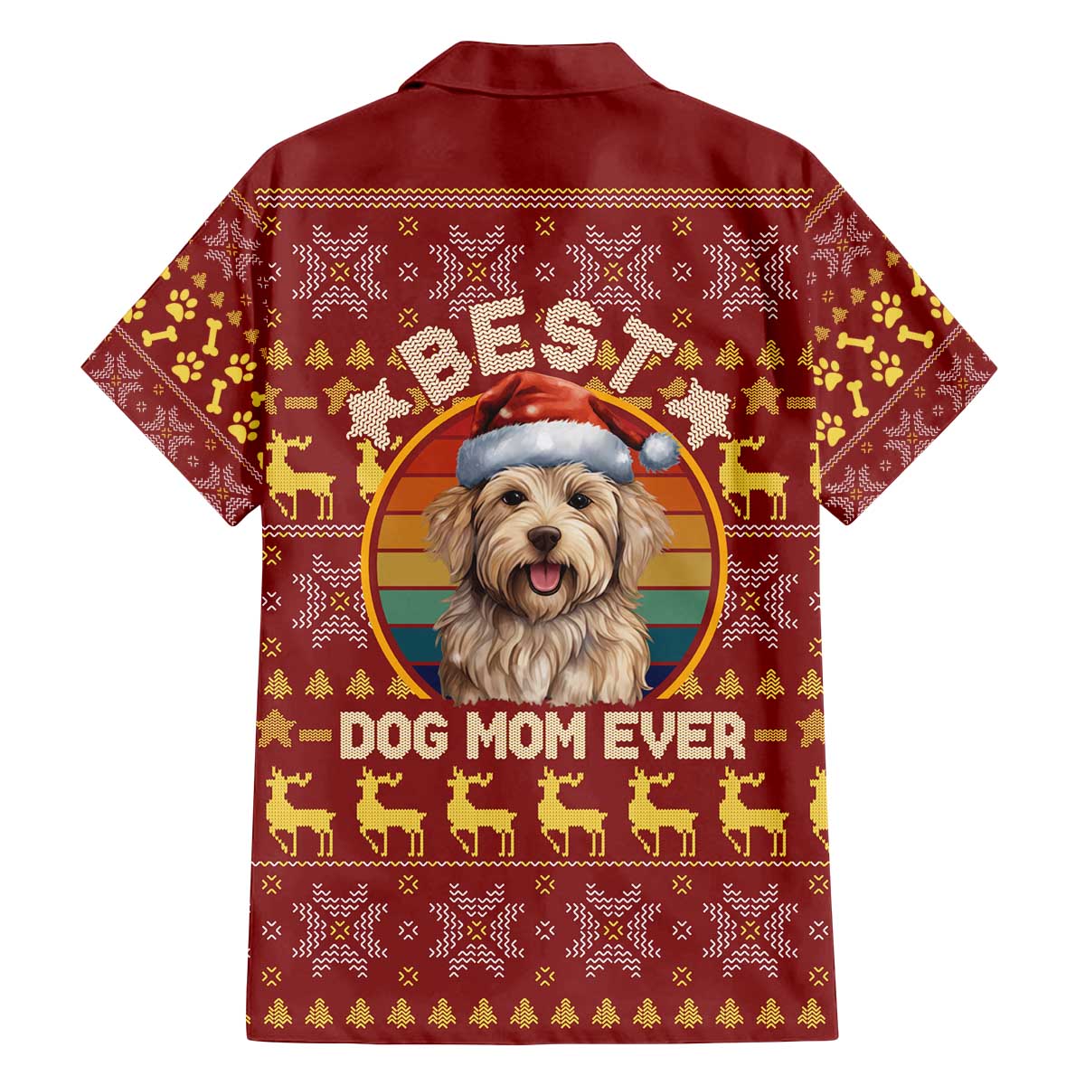Havanese Best Dog Mom Christmas Family Matching Off The Shoulder Long Sleeve Dress and Hawaiian Shirt Xmas Holiday Patterns - Wonder Print Shop