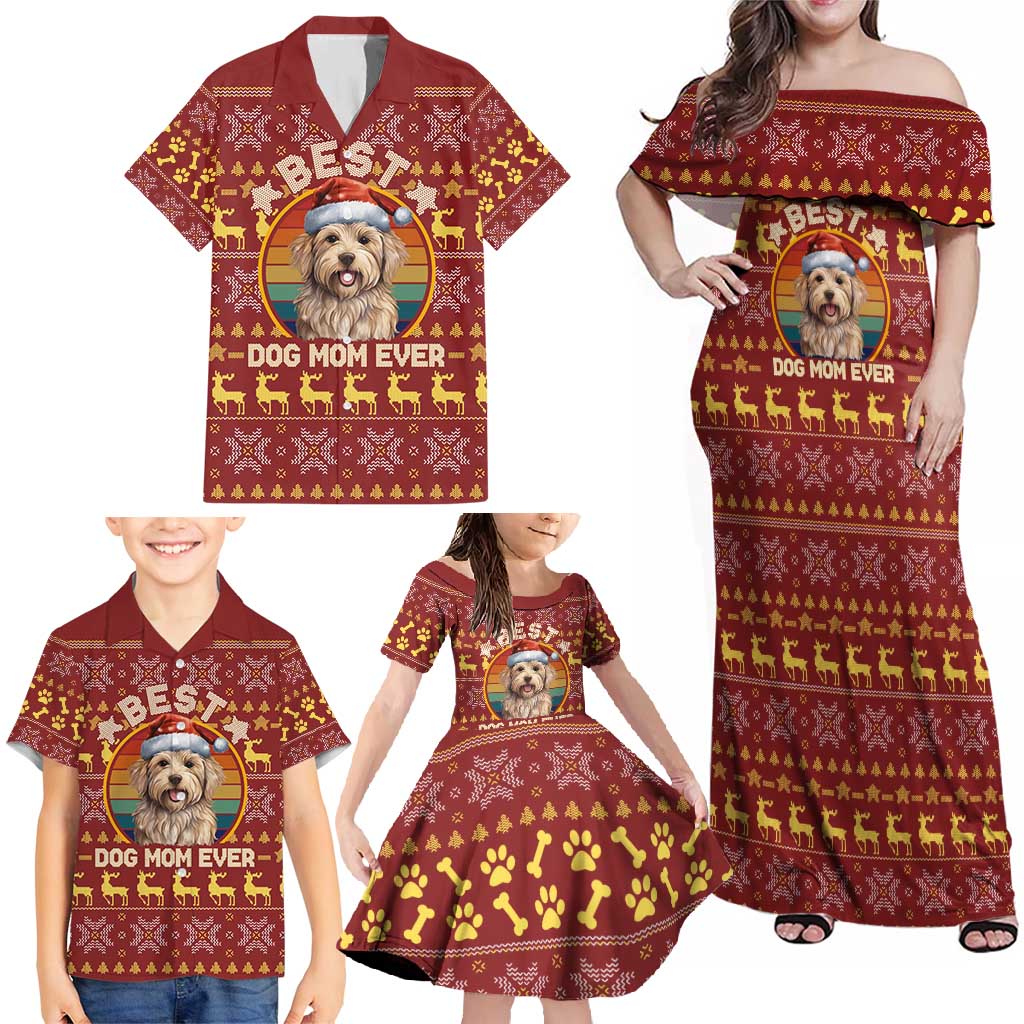 Havanese Best Dog Mom Christmas Family Matching Off Shoulder Maxi Dress and Hawaiian Shirt Xmas Holiday Patterns - Wonder Print Shop