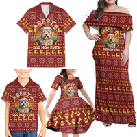 Havanese Best Dog Mom Christmas Family Matching Off Shoulder Maxi Dress and Hawaiian Shirt Xmas Holiday Patterns - Wonder Print Shop