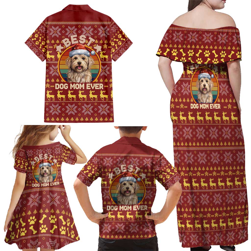 Havanese Best Dog Mom Christmas Family Matching Off Shoulder Maxi Dress and Hawaiian Shirt Xmas Holiday Patterns - Wonder Print Shop