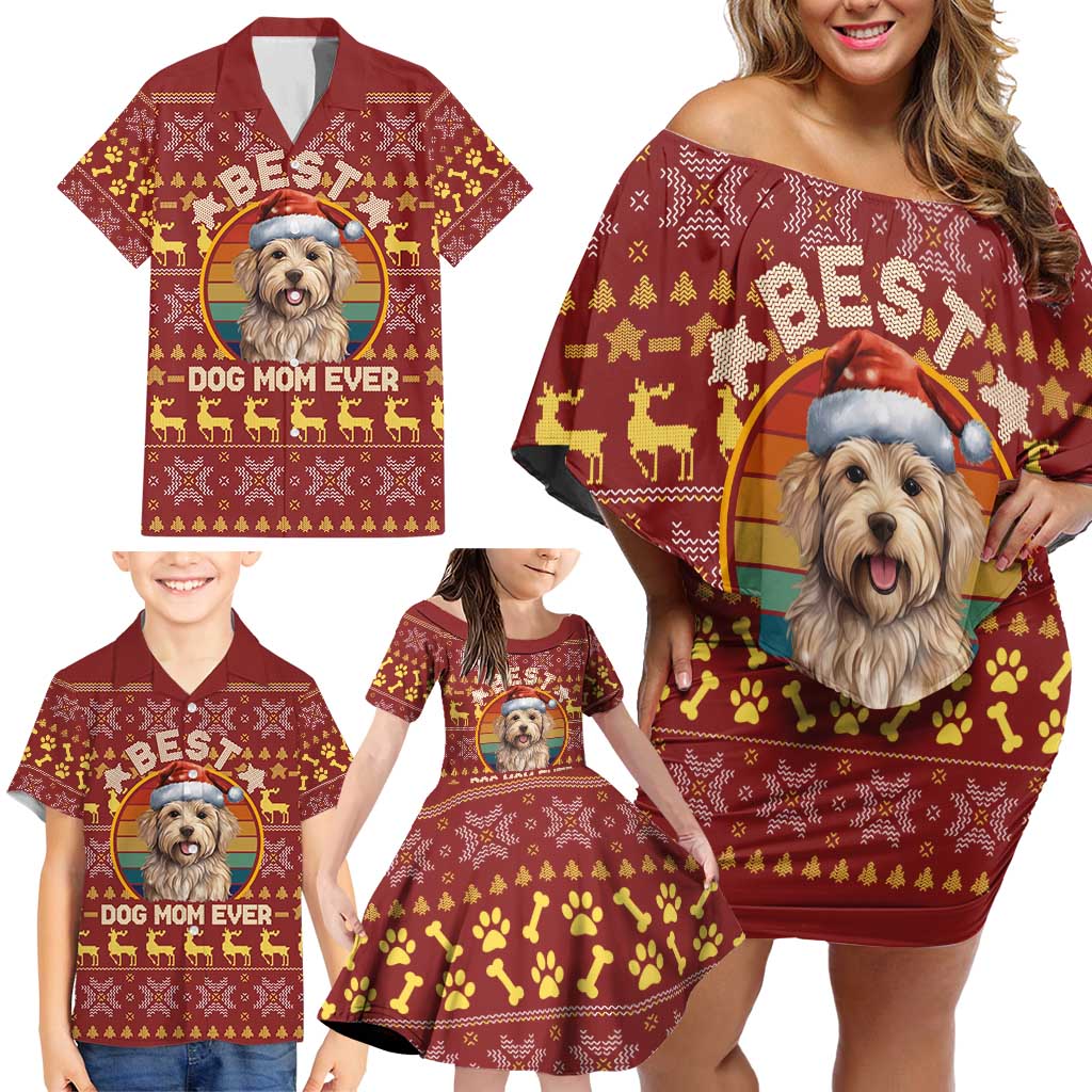Havanese Best Dog Mom Christmas Family Matching Off Shoulder Short Dress and Hawaiian Shirt Xmas Holiday Patterns - Wonder Print Shop