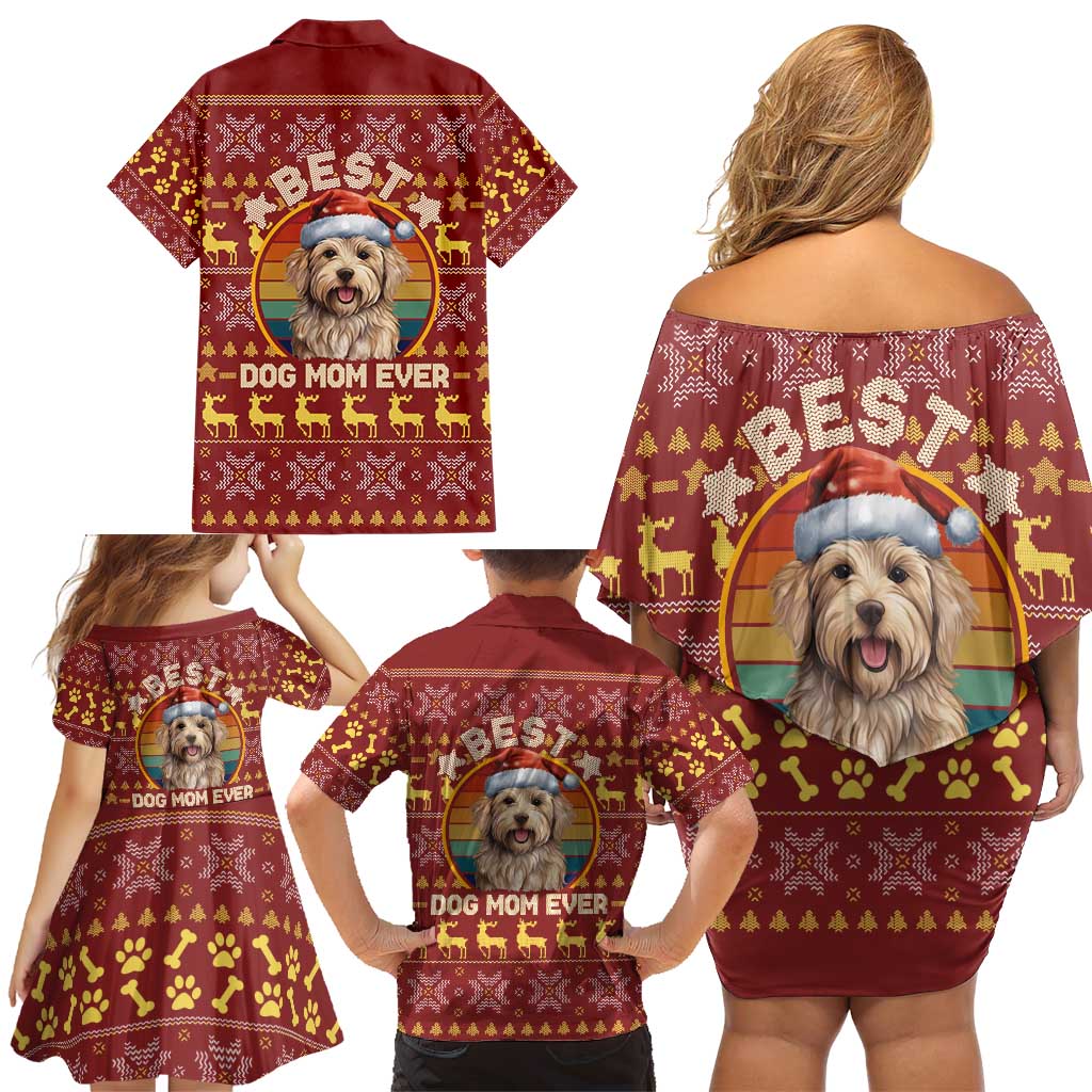 Havanese Best Dog Mom Christmas Family Matching Off Shoulder Short Dress and Hawaiian Shirt Xmas Holiday Patterns - Wonder Print Shop