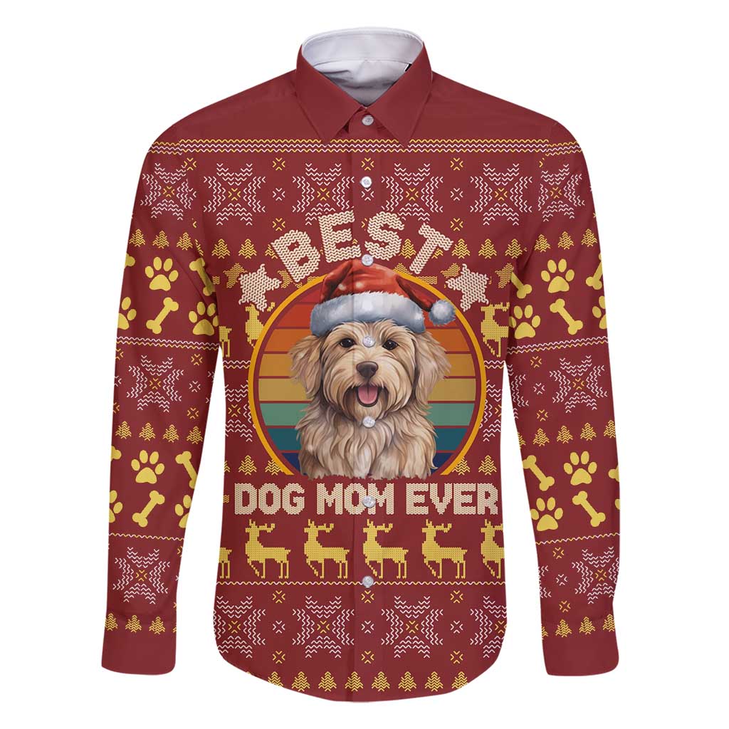 Havanese Best Dog Mom Christmas Family Matching Off Shoulder Short Dress and Hawaiian Shirt Xmas Holiday Patterns - Wonder Print Shop