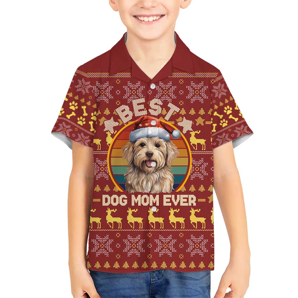 Havanese Best Dog Mom Christmas Family Matching Off Shoulder Short Dress and Hawaiian Shirt Xmas Holiday Patterns - Wonder Print Shop