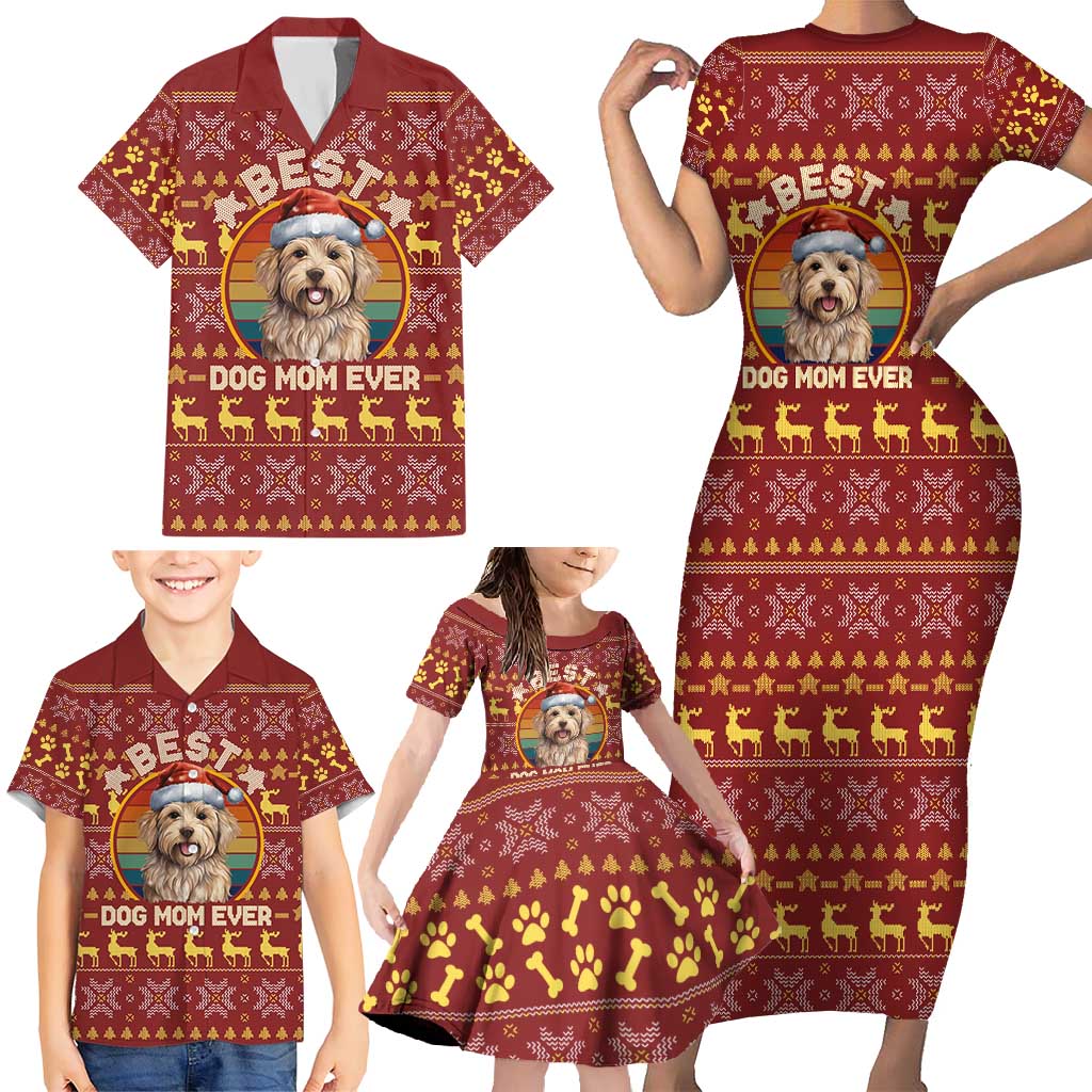 Havanese Best Dog Mom Christmas Family Matching Short Sleeve Bodycon Dress and Hawaiian Shirt Xmas Holiday Patterns - Wonder Print Shop