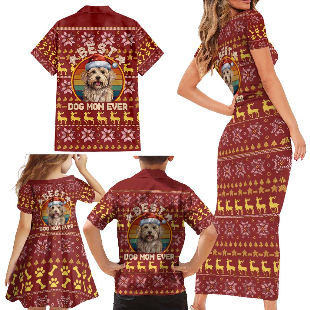 Havanese Best Dog Mom Christmas Family Matching Short Sleeve Bodycon Dress and Hawaiian Shirt Xmas Holiday Patterns - Wonder Print Shop
