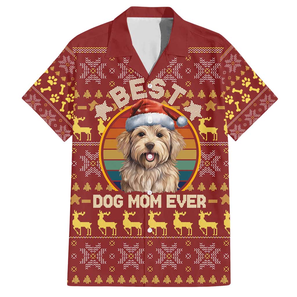 Havanese Best Dog Mom Christmas Family Matching Short Sleeve Bodycon Dress and Hawaiian Shirt Xmas Holiday Patterns - Wonder Print Shop
