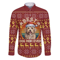 Havanese Best Dog Mom Christmas Family Matching Short Sleeve Bodycon Dress and Hawaiian Shirt Xmas Holiday Patterns - Wonder Print Shop