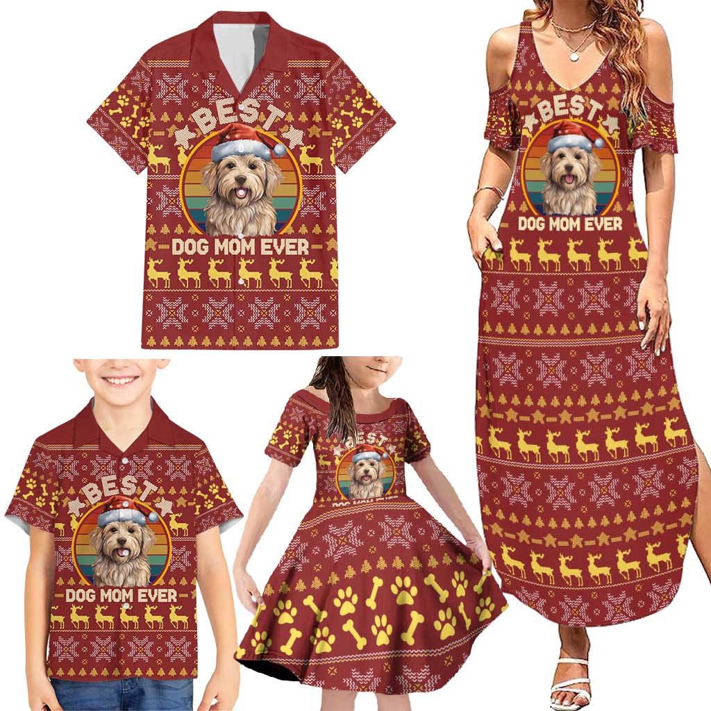 Havanese Best Dog Mom Christmas Family Matching Summer Maxi Dress and Hawaiian Shirt Xmas Holiday Patterns - Wonder Print Shop